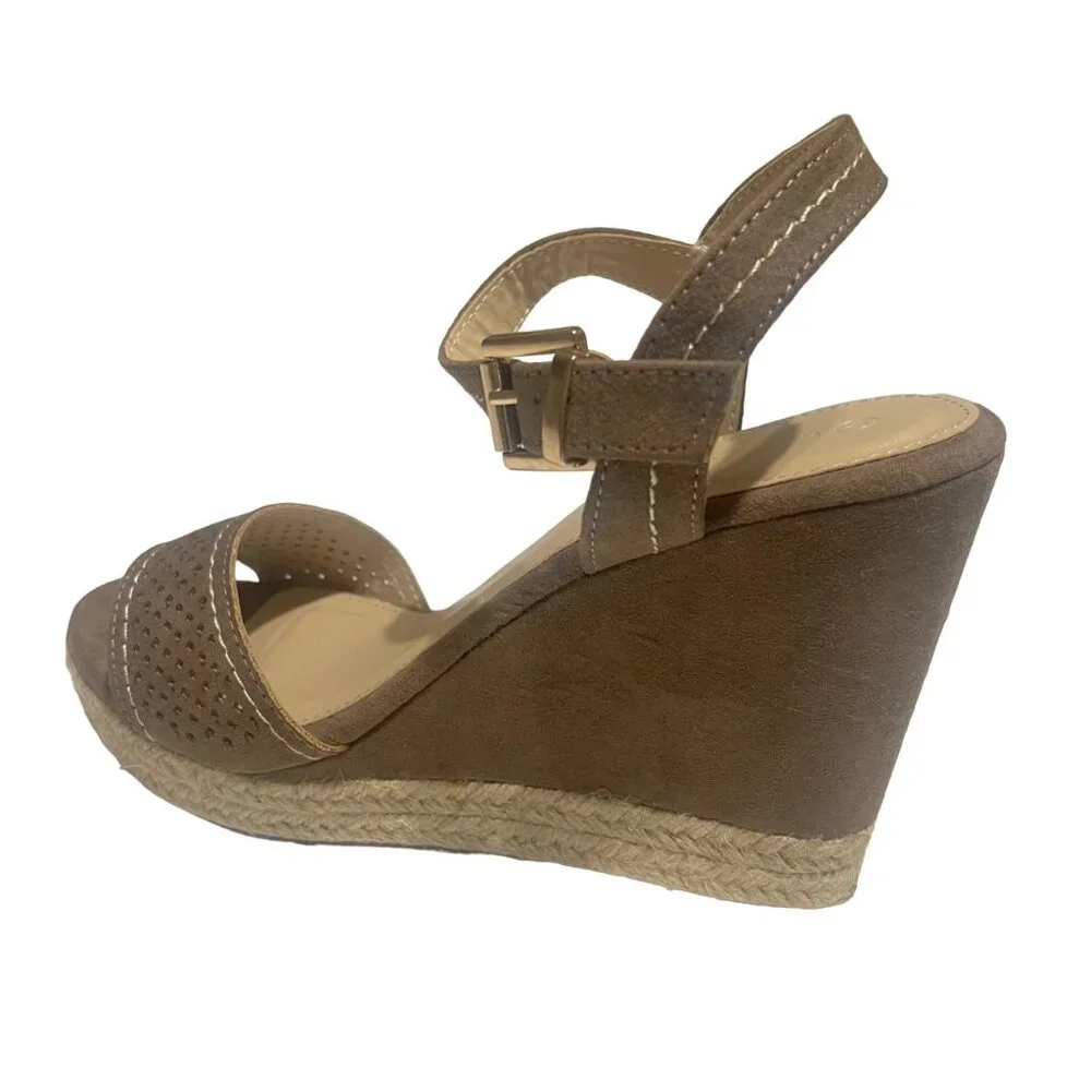 Wild Diva Single Band Slingback Women's Espadrille Wedge Platform Sandals Shoes